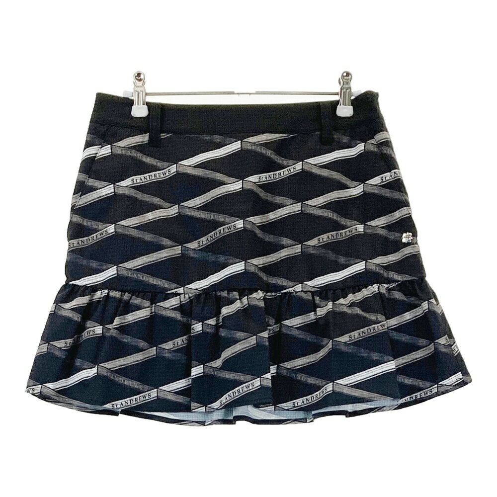 ST ANDREWS セントアンドリュース スカート 総柄 ブラック系 M 【中古】ゴルフウェア レディース
