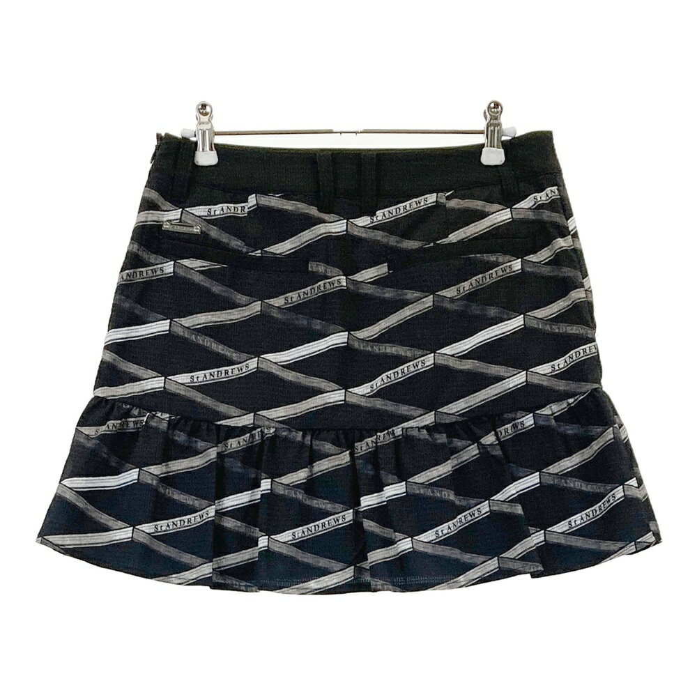 ST ANDREWS セントアンドリュース スカート 総柄 ブラック系 M 【中古】ゴルフウェア レディース