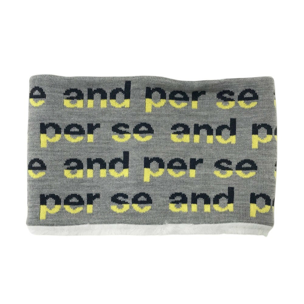 AND PER SE アンパスィ リバーシブル ネックウォーマー ロゴ総柄 グレー系 【中古】ゴルフウェア