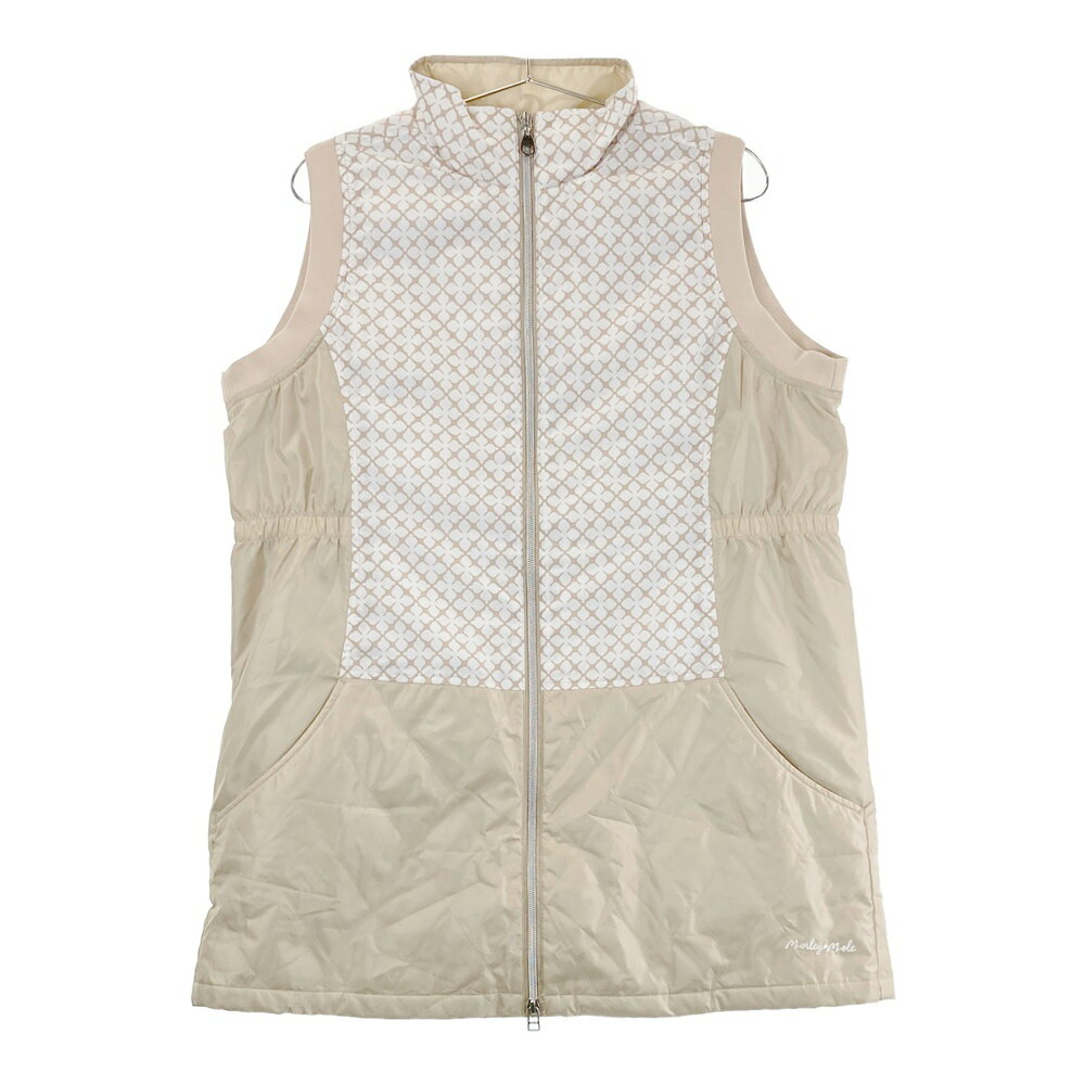 HONMA ホンマゴルフ 中綿　ノースリーブワンピース 総柄 ベージュ系 LL 【中古】ゴルフウェア レディース