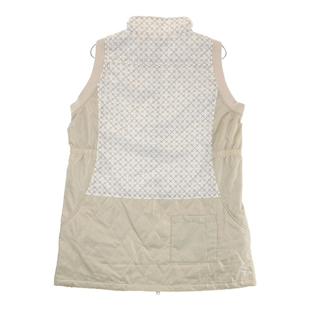 HONMA ホンマゴルフ 中綿　ノースリーブワンピース 総柄 ベージュ系 LL 【中古】ゴルフウェア レディース