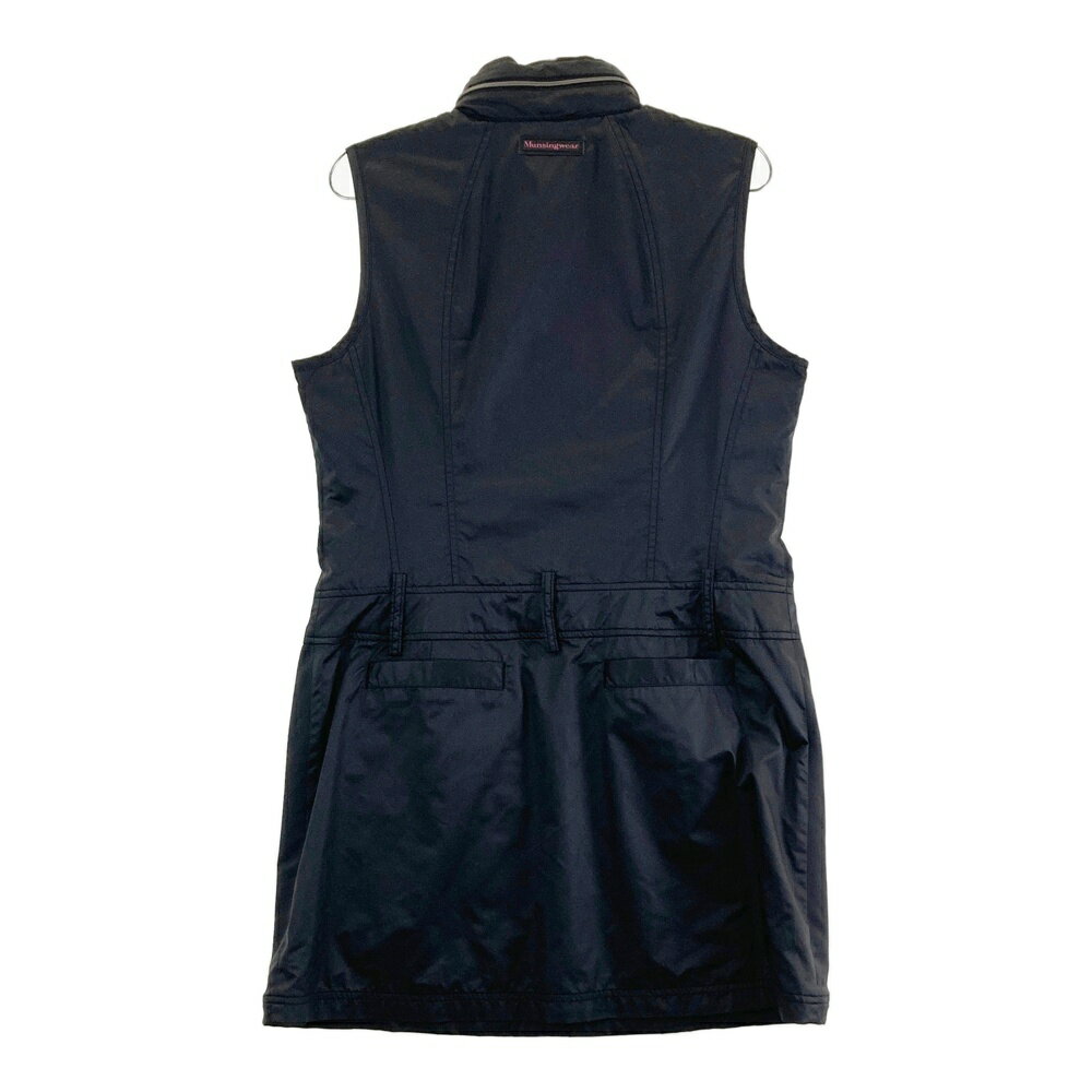 MUNSING WEAR マンシングウェア 裏地・フード付 ノースリーブワンピース ブラック系 LL 【中古】ゴルフウェア レディース