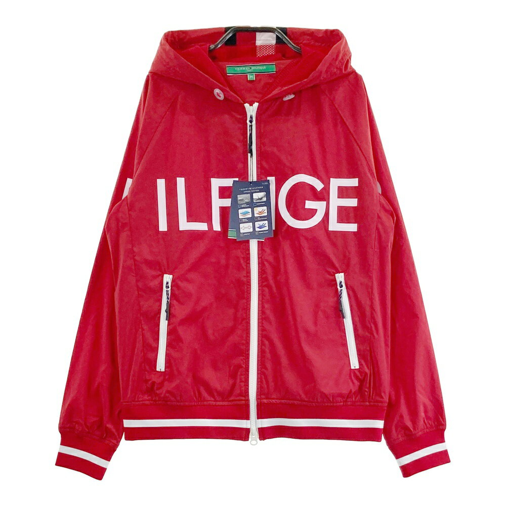 TOMMY HILFIGER GOLF トミー ヒルフィガーゴルフ フード付き 裏メッシュ 長袖ジャケット レッド系 M 【中古】ゴルフウェア レディース