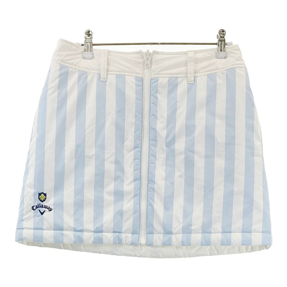 CALLAWAY キャロウェイ ; リバーシブル 中綿スカート ストライプ柄 ホワイト系 S 【中古】ゴルフウェア..