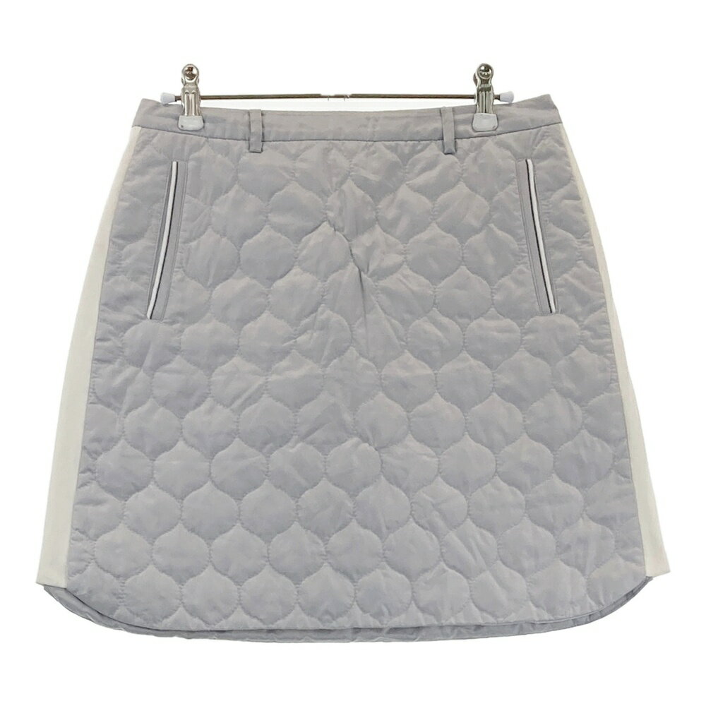 LANVIN SPORT ランバン スポール 切替 ダウンスカート キルティング グレー系 38 【中古】ゴルフウェア レディース