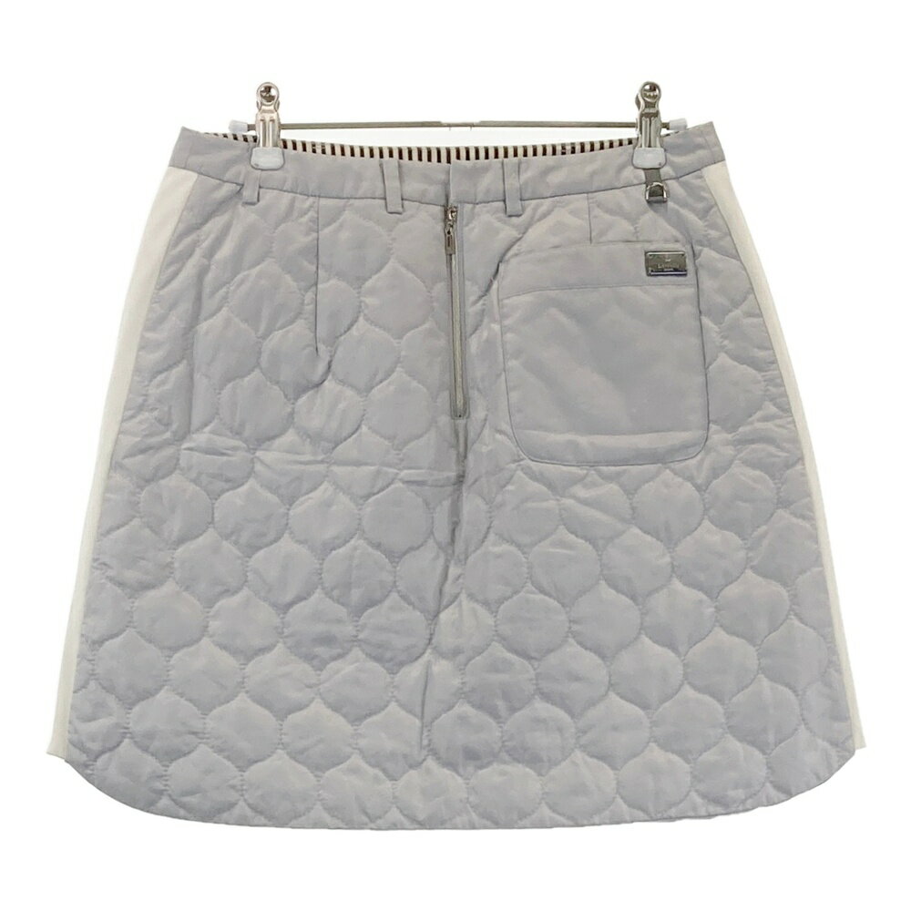 LANVIN SPORT ランバン スポール 切替 ダウンスカート キルティング グレー系 38 【中古】ゴルフウェア レディース