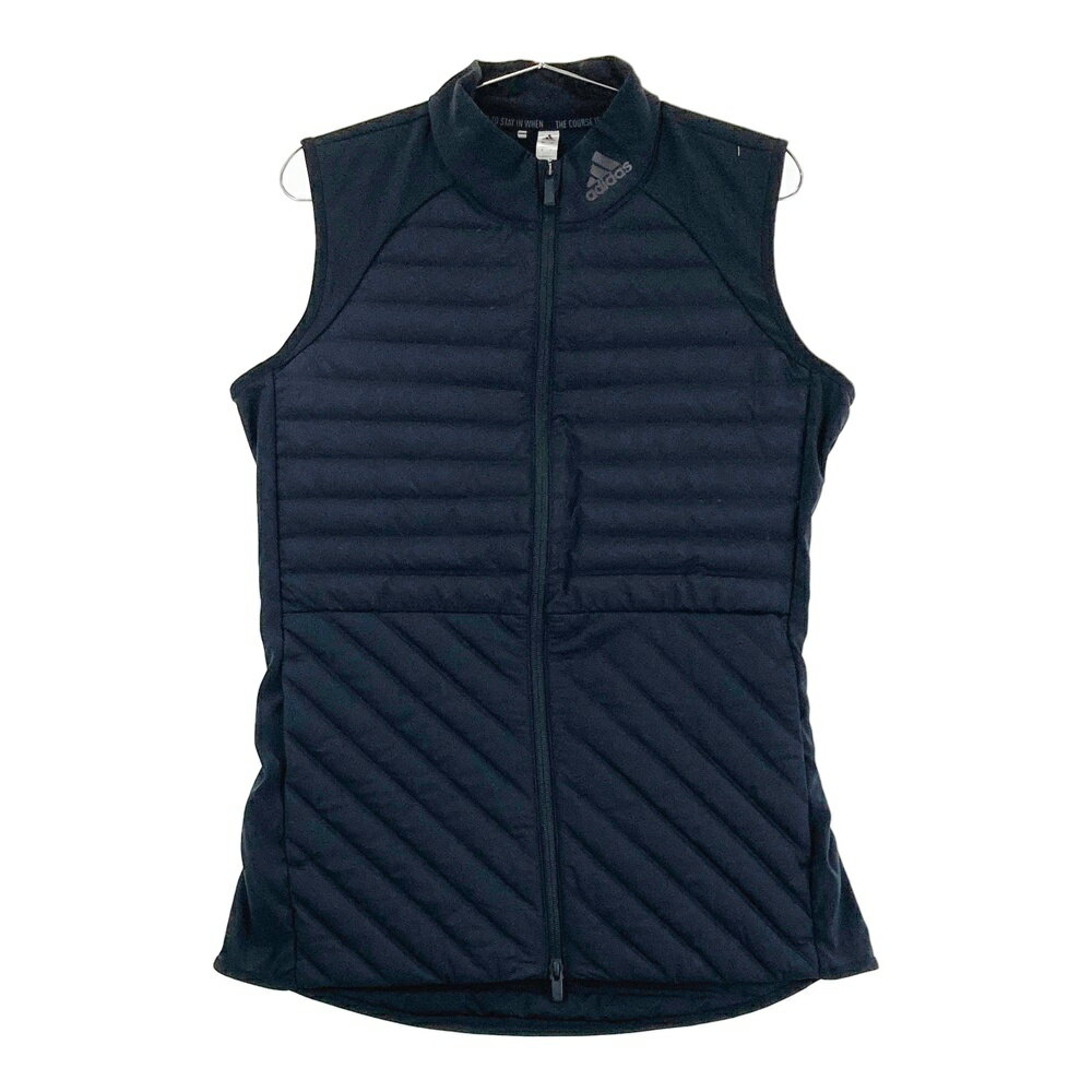 ADIDAS GOLF アディダスゴルフ FT5947 ジップ ダウンベスト ブラック系 L 【中古】ゴルフウェア レディース