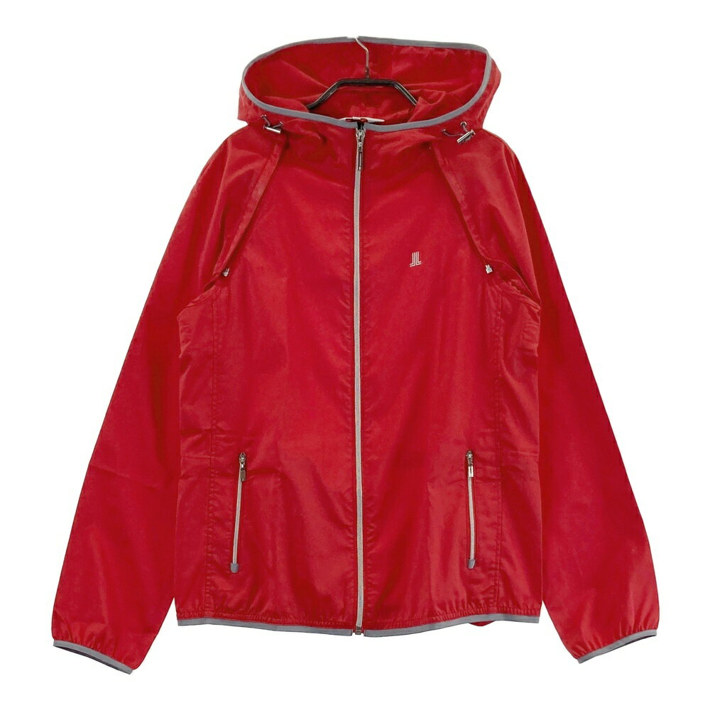 LANVIN SPORT ランバン スポール 2WAY フード付 ジップジャケット 薄手 レッド系 38 【中古】ゴルフウェア レディース