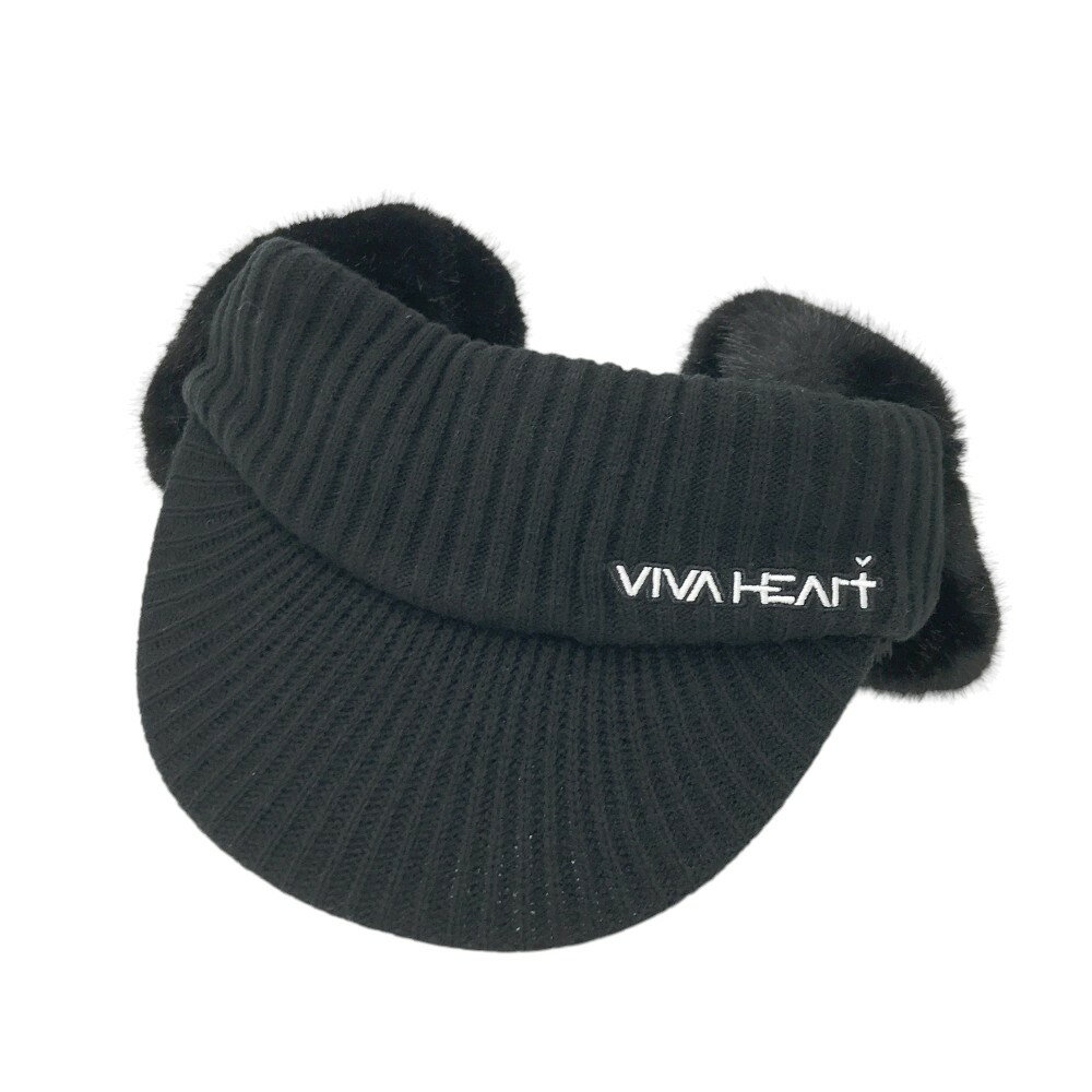 VIVA HEART ビバハート イヤーマフ付き ニットバイザー ブラック系 40 【中古】ゴルフウェア