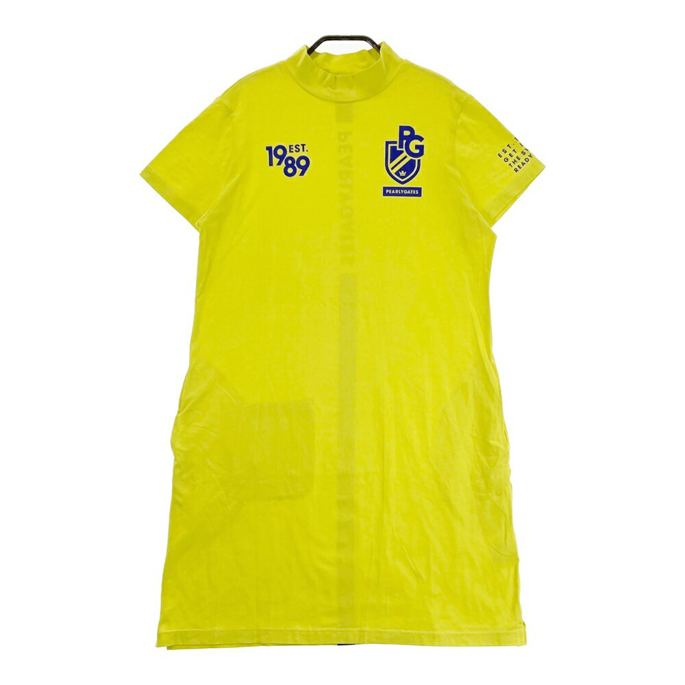 PEARLY GATES パーリーゲイツ ハイネック 半袖ワンピース イエロー系 1 【中古】ゴルフウェア レディース