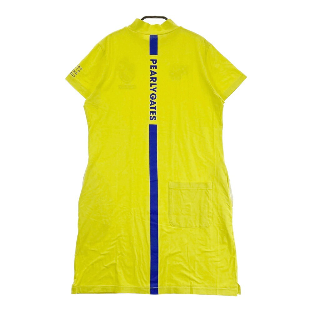 PEARLY GATES パーリーゲイツ ハイネック 半袖ワンピース イエロー系 1 【中古】ゴルフウェア レディース
