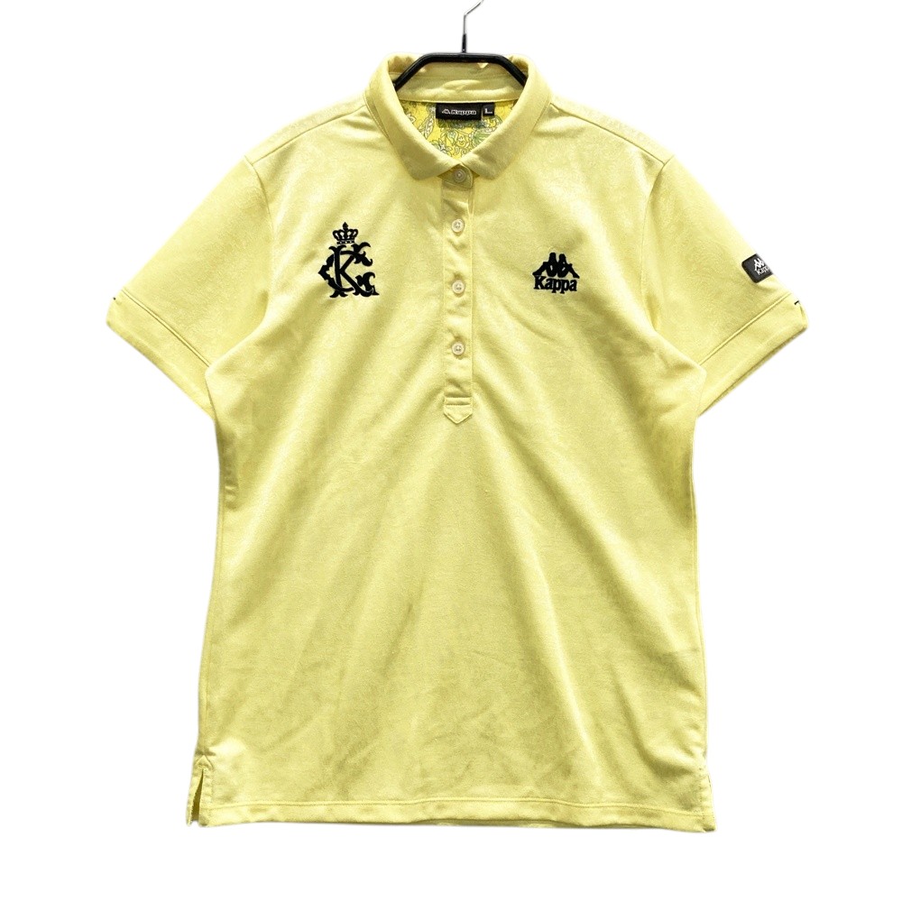 KAPPA GOLF カッパゴルフ ロゴ刺繍入り 半袖ポロシャツ ペイズリー柄 イエロー系 L 【中古】ゴルフウ...