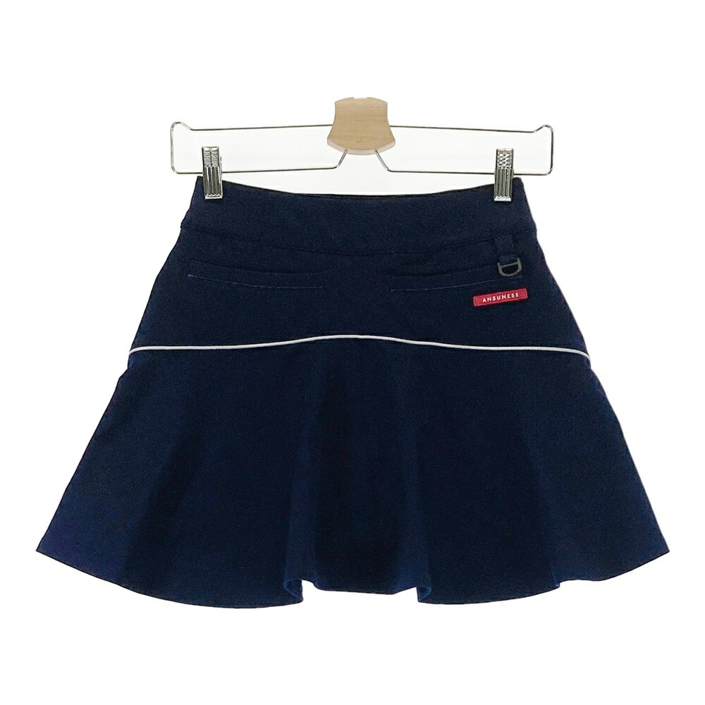 ANSUNESS アンサネス インナー付 ストレッチスカート ネイビー系 S 【中古】ゴルフウェア レディース