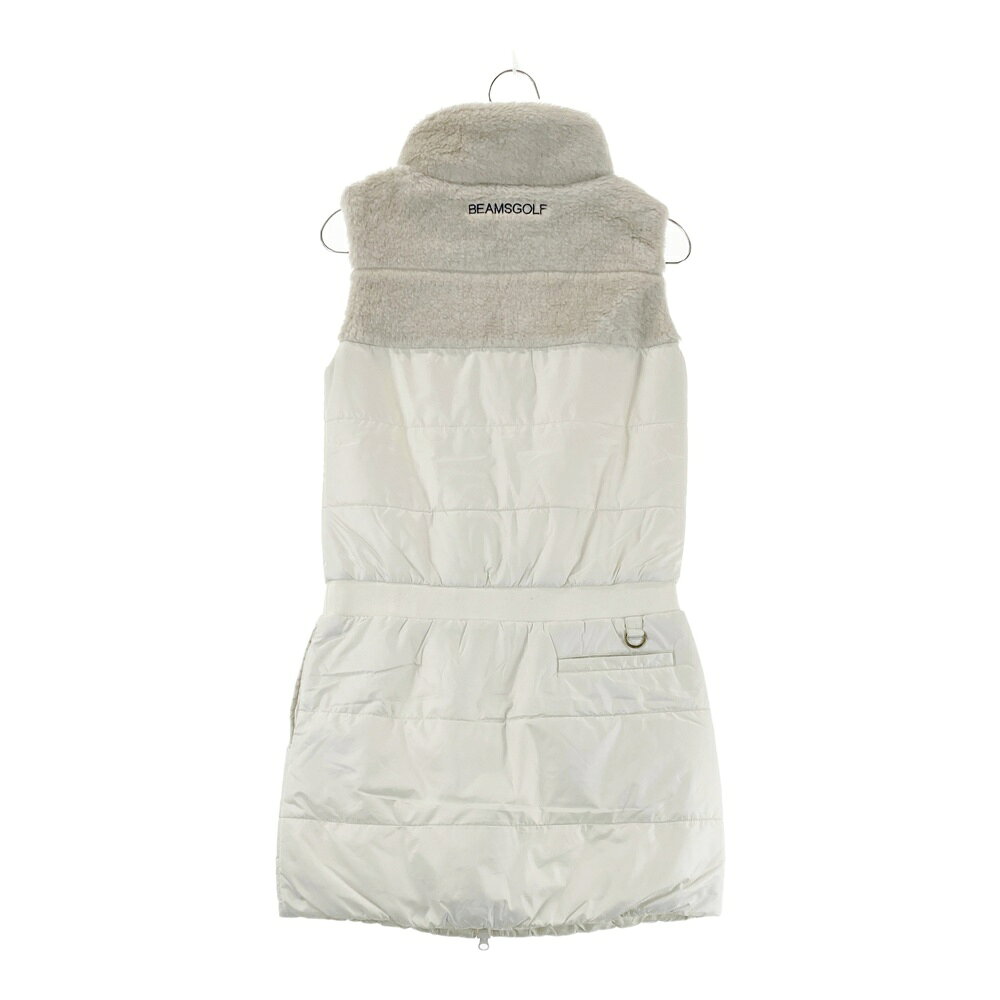 BEAMS GOLF ビームスゴルフ 中綿 ジップワンピース ボア切替 ホワイト系 S 【中古】ゴルフウェア レディース