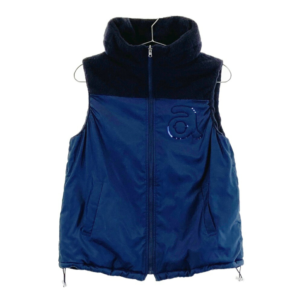 ARCHIVIO アルチビオ リバーシブル中綿ベスト ネイビー系 40 【中古】ゴルフウェア レディース