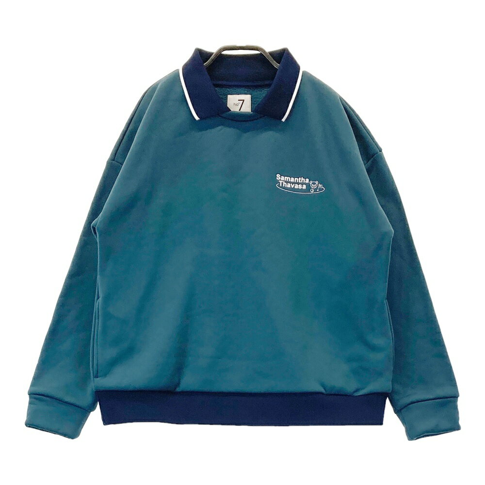 SAMANTHA THAVASA サマンサタバサ 裏起毛 襟付きトレーナー グリーン系 40 【中古】ゴルフウェア レディース