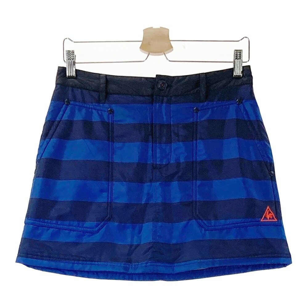 LE COQ GOLF ルコックゴルフ 中綿スカート ボーダー柄 ネイビー系 11 【中古】ゴルフウェア レディース