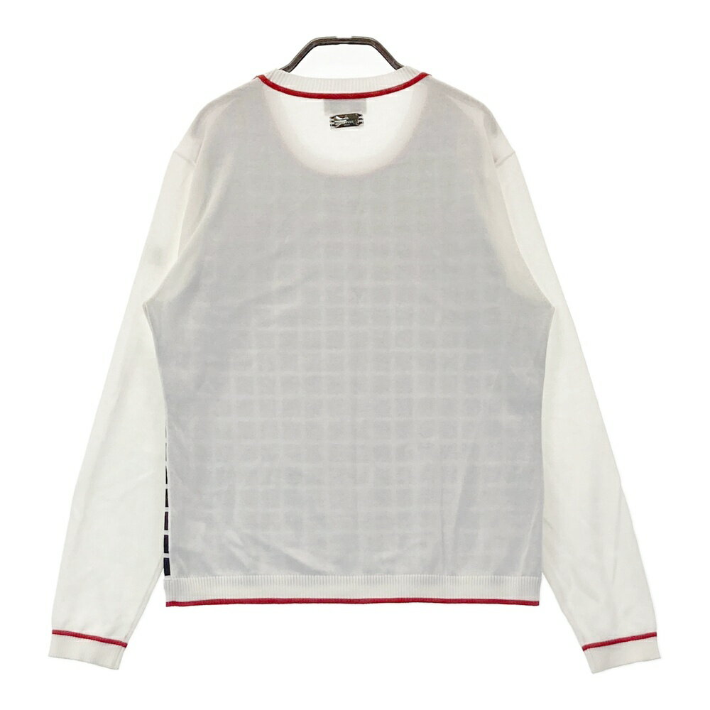 LANVIN SPORT ランバン スポール ニットセーター 格子柄 ブラック系 40 【中古】ゴルフウェア レディース