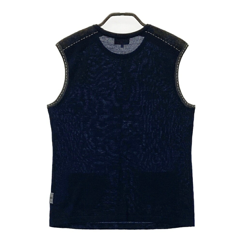 LANVIN SPORT ランバン スポール ウール ニットベスト ネイビー系 38 【中古】ゴルフウェア レディース