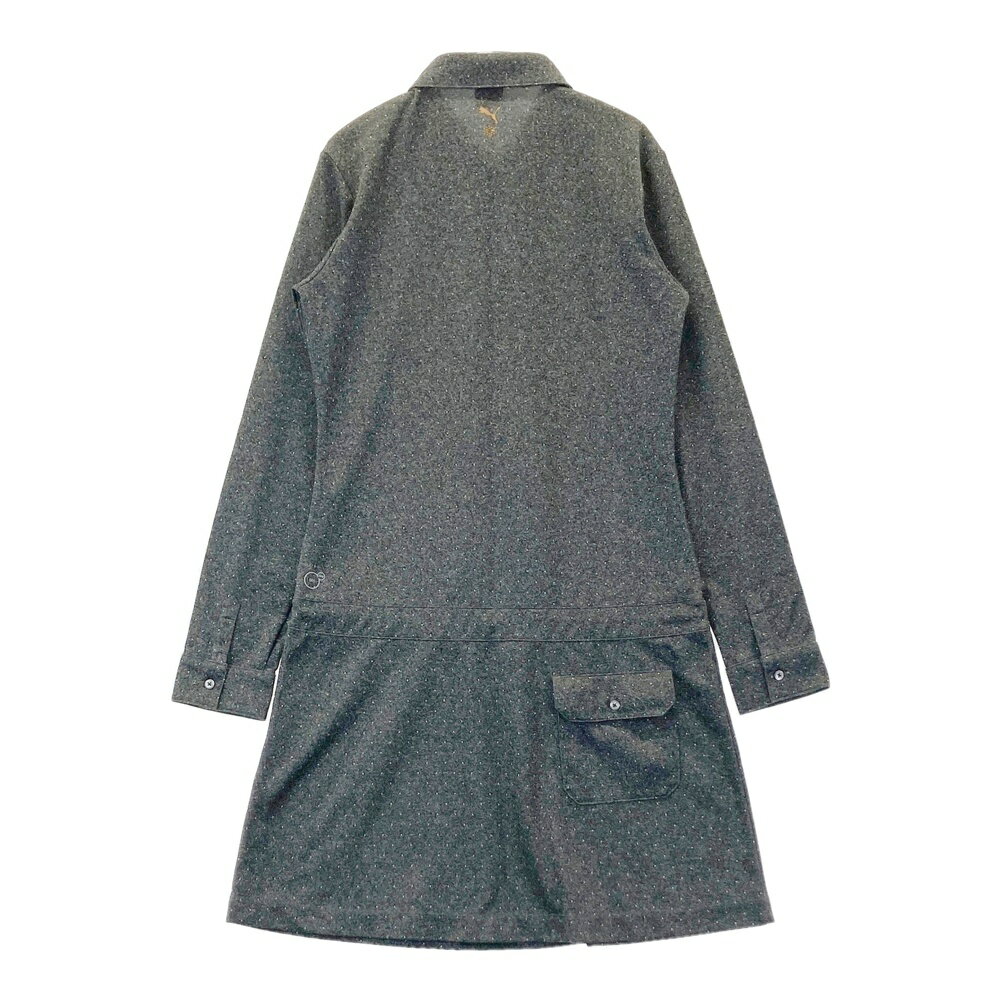 PUMA GOLF プーマゴルフ 半袖ワンピース ドット柄 グレー系 L 【中古】ゴルフウェア レディース