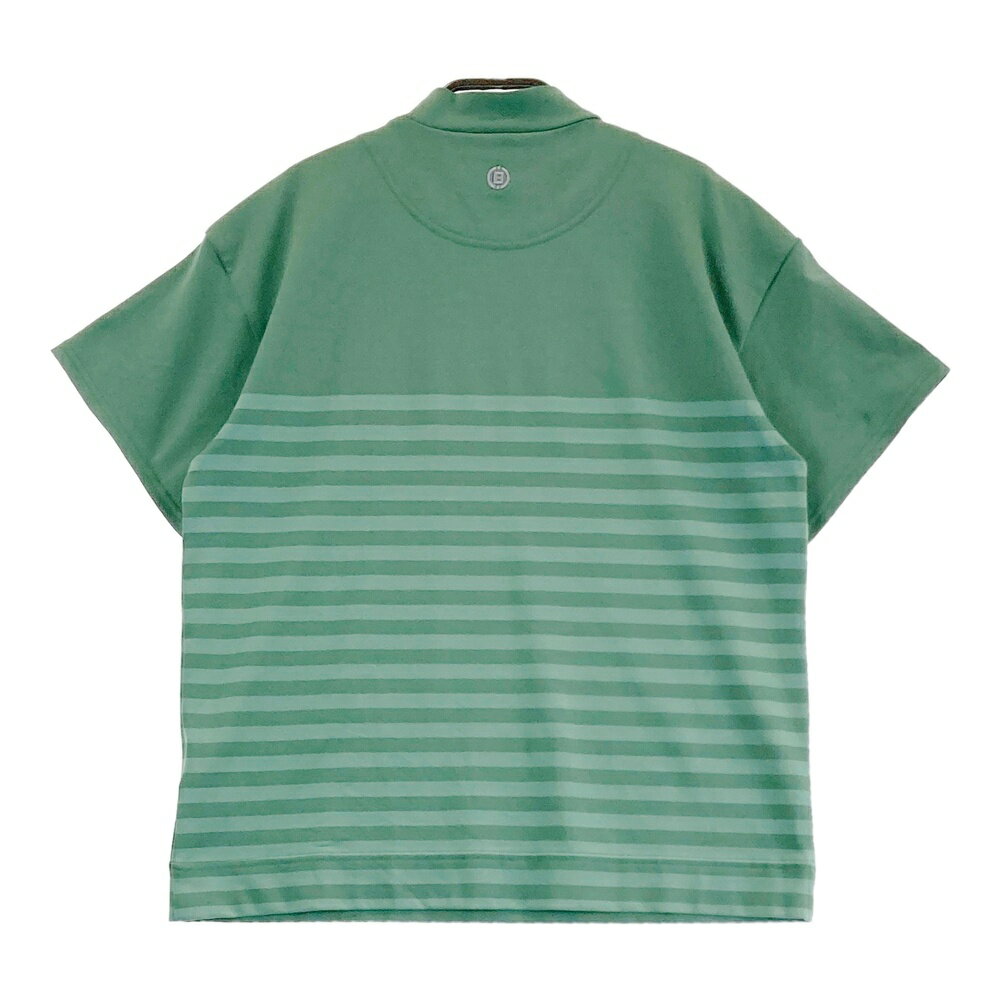 BRIEFING GOLF ブリーフィング 2025年モデル ハイネック 半袖Tシャツ ボーダー柄 グリーン系 S 【中古】ゴルフウェア レディース
