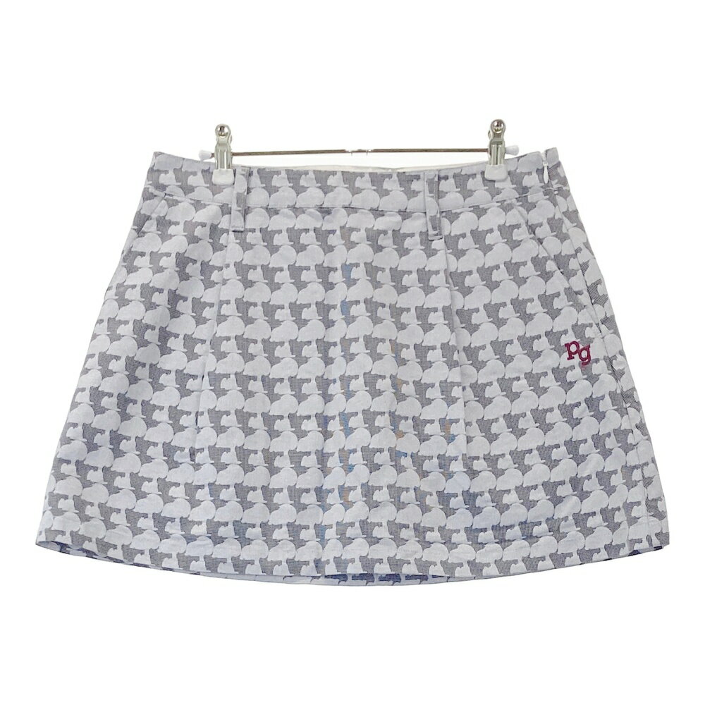 PEARLY GATES パーリーゲイツ ×PEANUTS ストレッチスカート スヌーピー総柄 ネイビー系 2 【中古】ゴル..