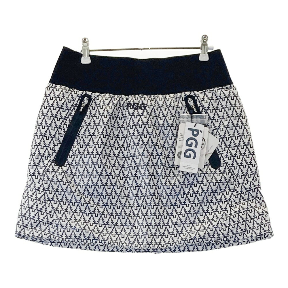 PGG PEARLY GATES パーリーゲイツ 269-2134004 裏メッシュ ナイロンスカート ツリー 総柄 ホワイト系 1..