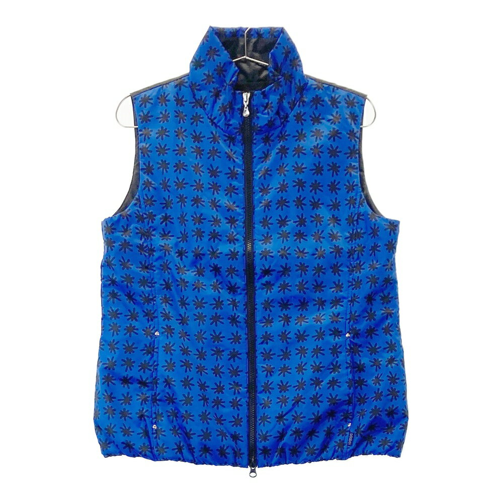 ADABAT アダバット 119-25112 中綿 ジップベスト 総柄 ブルー系 40 【中古】ゴルフウェア レディース