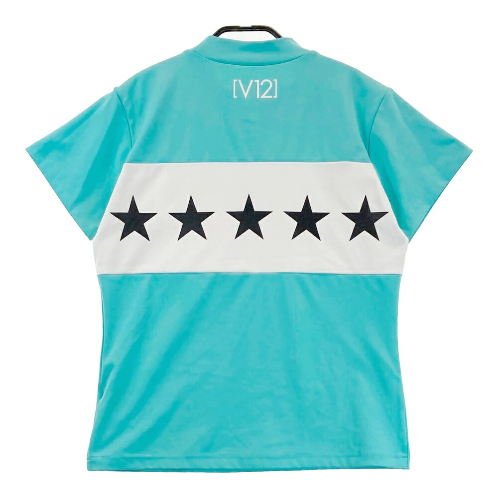 V12 ヴィトゥエルヴ モックネック 半袖Tシャツ ブルー系 1 【中古】ゴルフウェア レディース