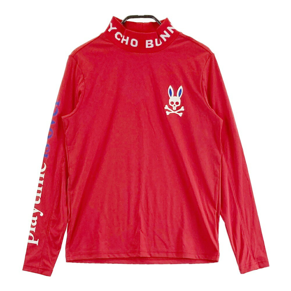 PSYCHO BUNNY サイコバニー モックネック 長袖Tシャツ レッド系 1 【中古】ゴルフウェア レディース