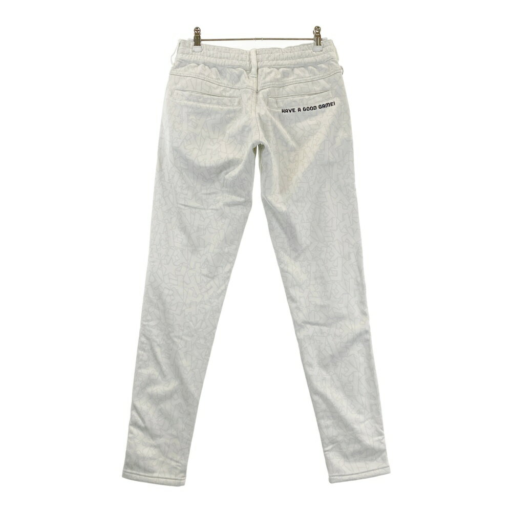FILA GOLF フィラゴルフ 裏起毛パンツ 総柄 ホワイト系 M 【中古】ゴルフウェア レディース