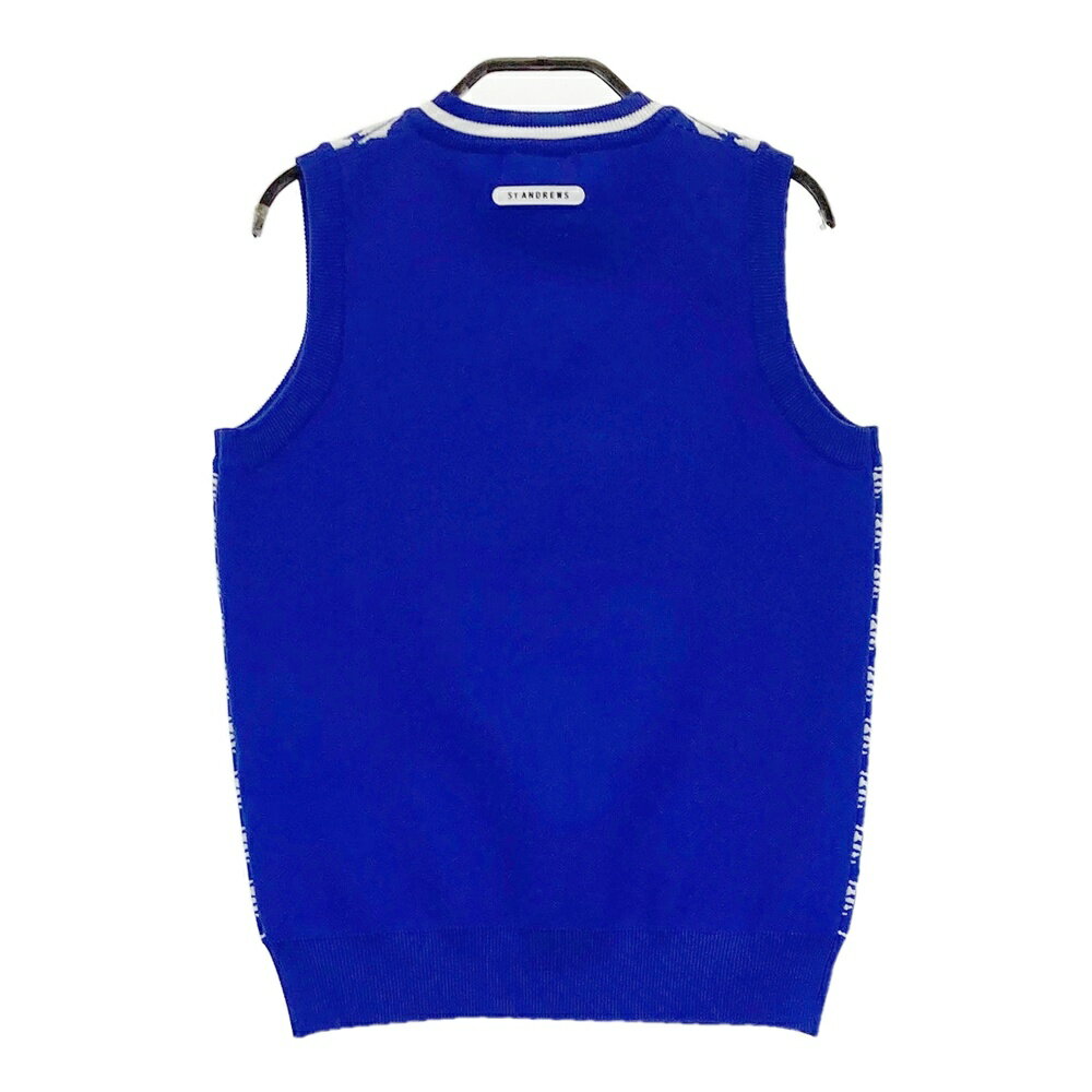 ST ANDREWS セントアンドリュース ニットベスト 総柄 ブルー系 S 【中古】ゴルフウェア レディース