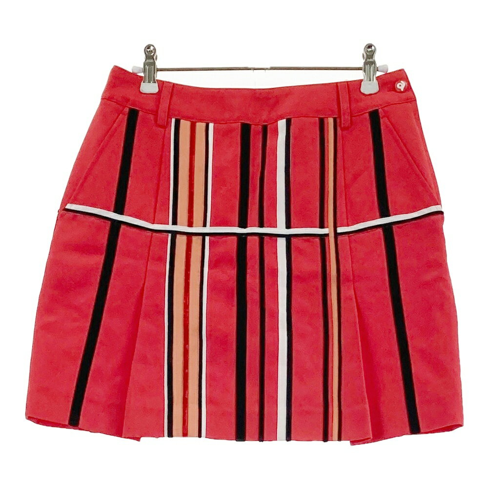 ARCHIVIO アルチビオ 裏地付 スカート ストライプ柄 レッド系 38 【中古】ゴルフウェア レディース
