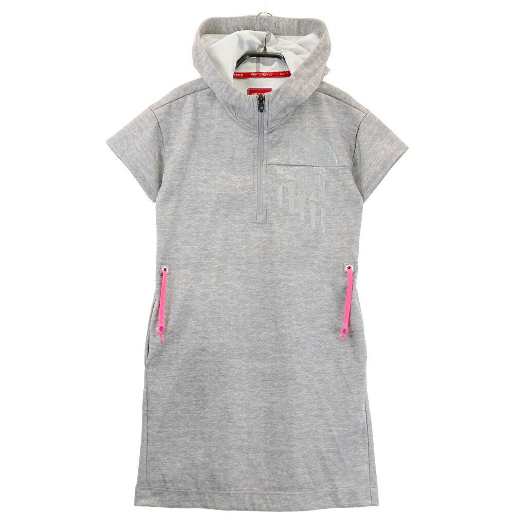 NEW BALANCE GOLF ニューバランス フード付 半袖ワンピース グレー系 0 【中古】ゴルフウェア レディース
