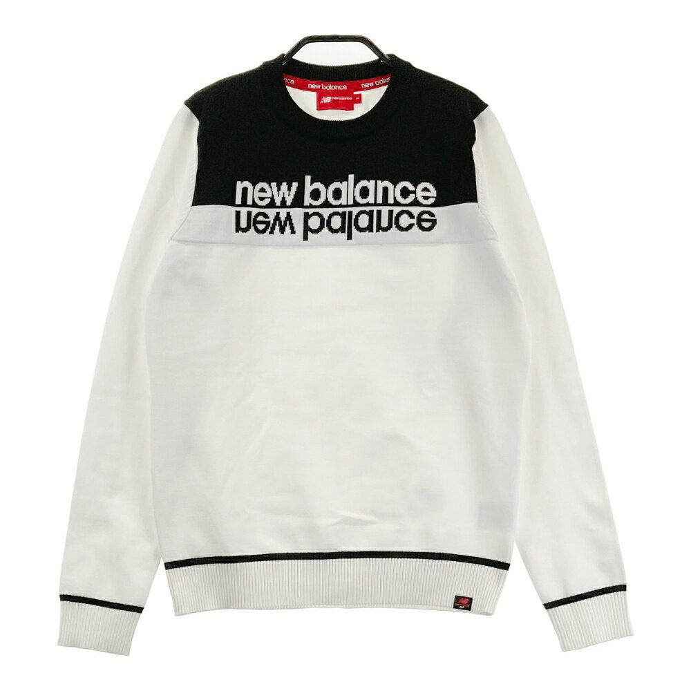 NEW BALANCE GOLF ニューバランス フロントロゴ 長袖ニットセーター ホワイト系 1 【中古】ゴルフウェア レディース