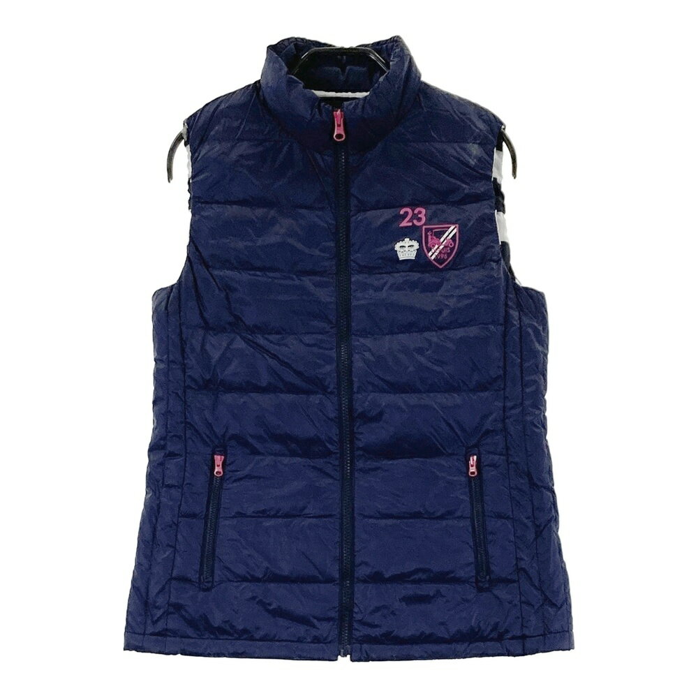 23区GOLF ニジュウサンクゴルフ ダウンベスト ネイビー系 0 【中古】ゴルフウェア レディース