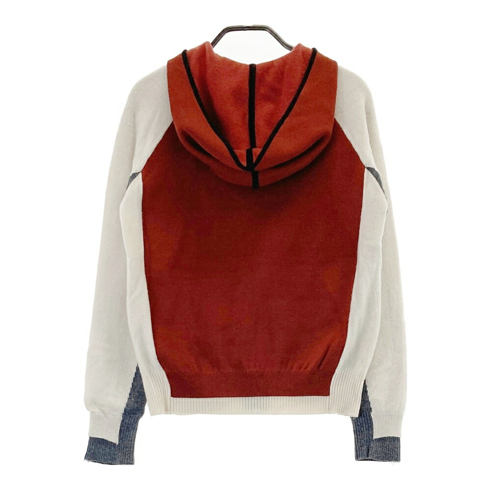 LANVIN SPORT ランバン スポール フード付 蓄熱 ニット ジップジャケット ブラウン系 38 【中古】ゴルフウェア レディース