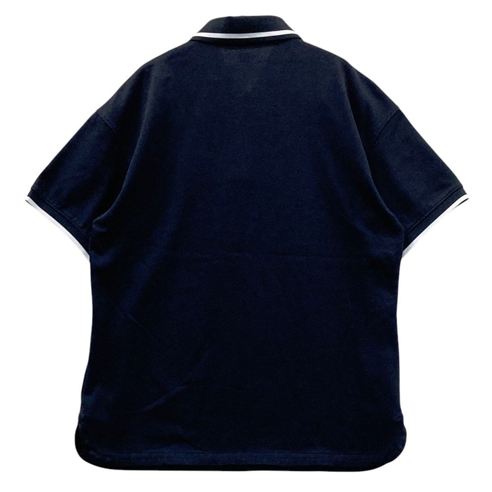 NEW ERA ニューエラ ロゴプリント 半袖ポロシャツ ネイビー系 LARGE 【中古】ゴルフウェア レディース