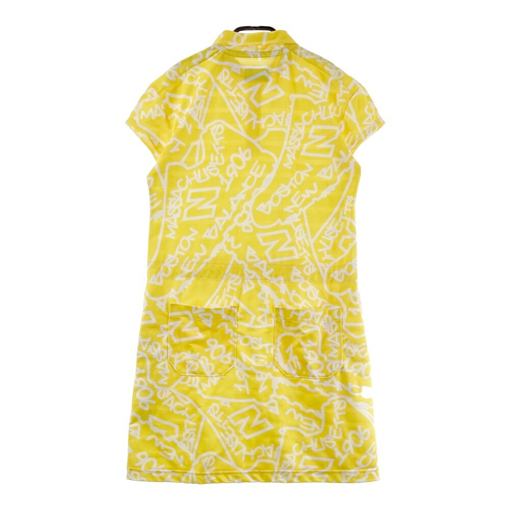 NEW BALANCE GOLF ニューバランス 半袖ポロ ワンピース 総柄 イエロー系 0 【中古】ゴルフウェア レディース