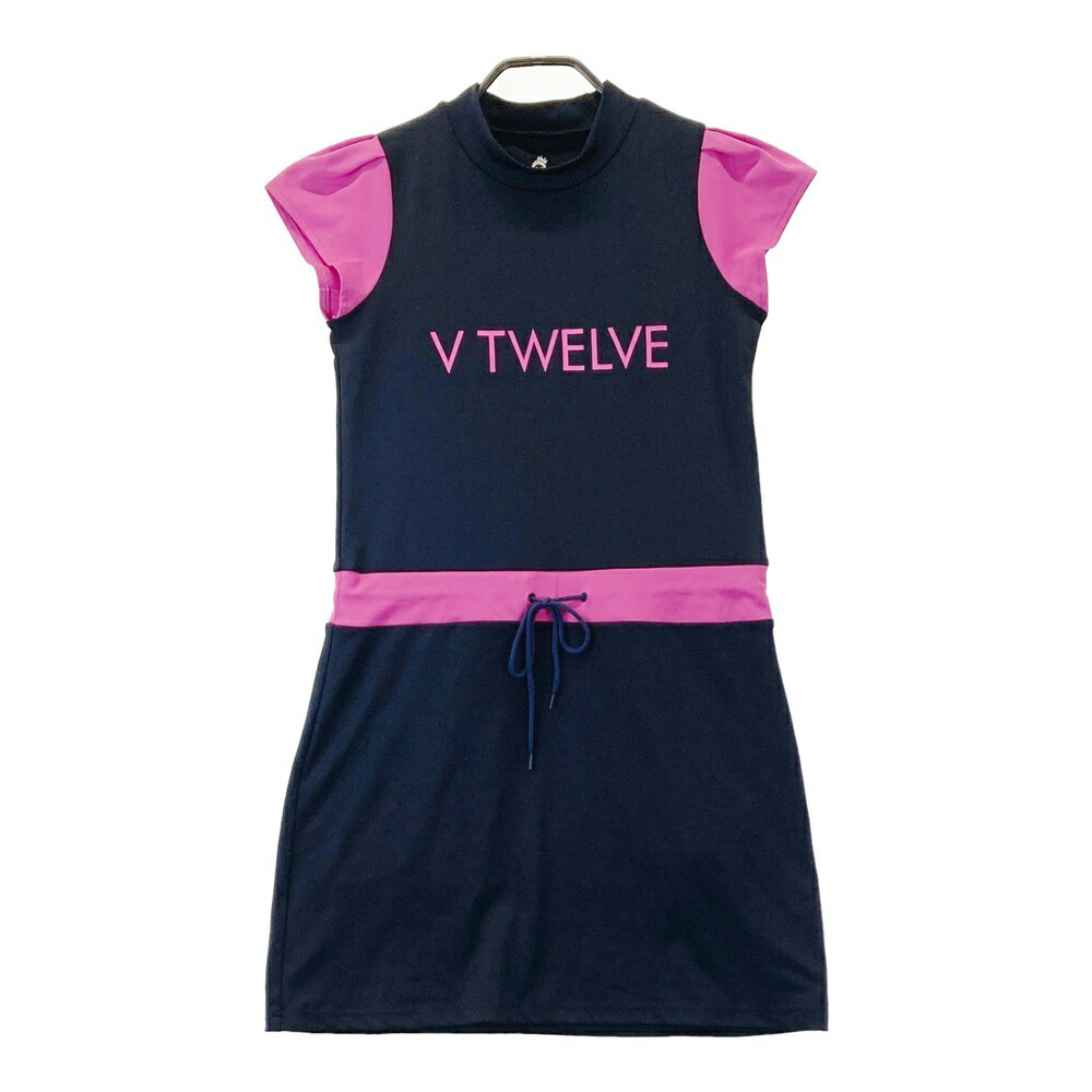 V12 ヴィトゥエルヴ モックネック半袖ワンピース ネイビー系 0 【中古】ゴルフウェア レディース