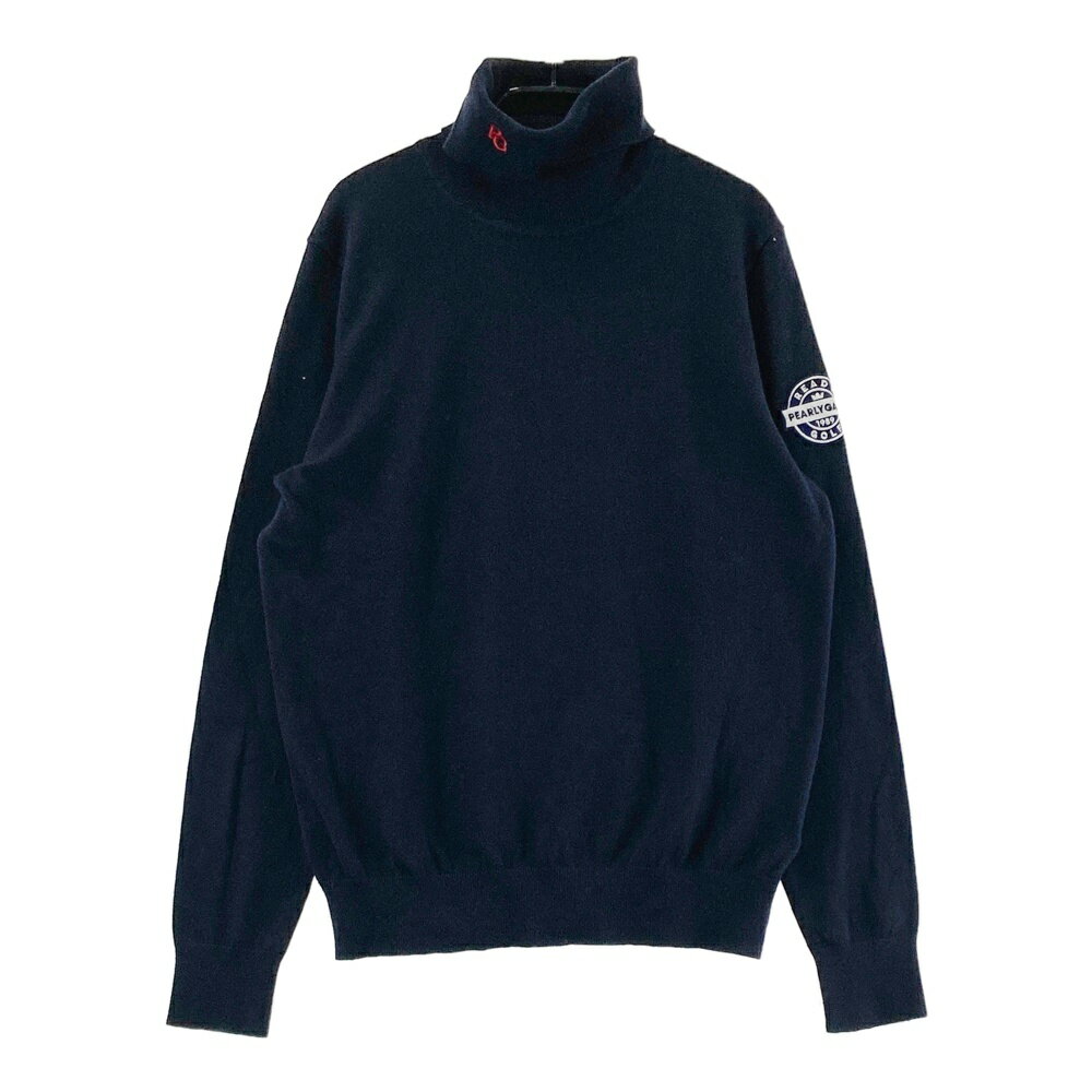 PEARLY GATES パーリーゲイツ タートルネック ニットセーター ネイビー系 0 【中古】ゴルフウェア レデ..