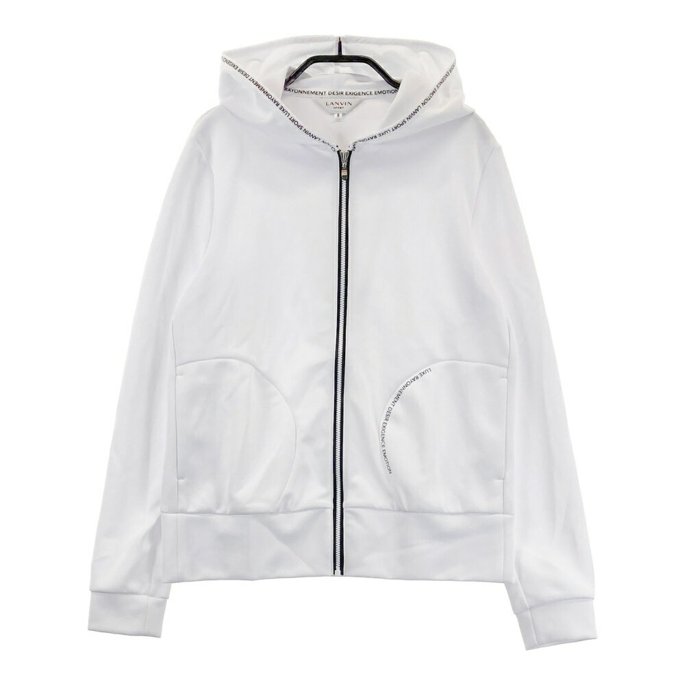 LANVIN SPORT ランバン スポール フード付 ジップジャケット ホワイト系 S 【中古】ゴルフウェア レディース