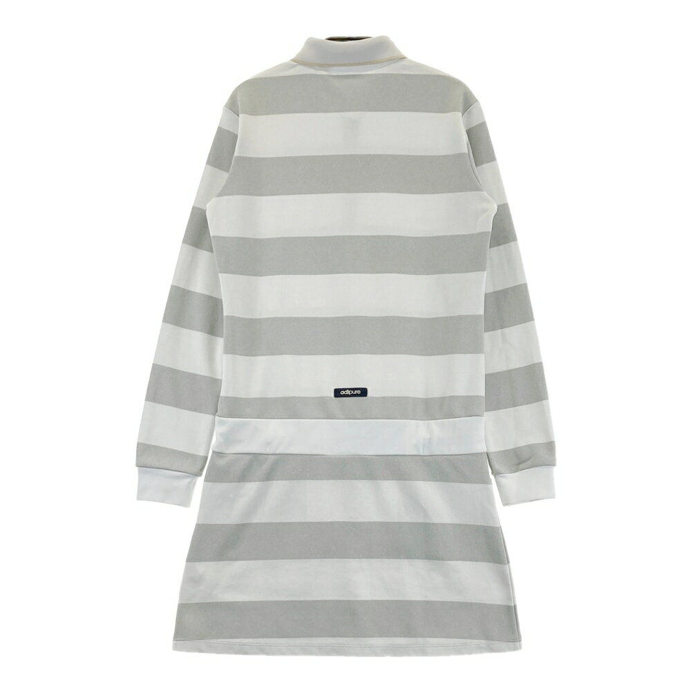 ADIDAS GOLF アディダスゴルフ 長袖ワンピース ボーダー柄 グレー系 S 【中古】ゴルフウェア レディース