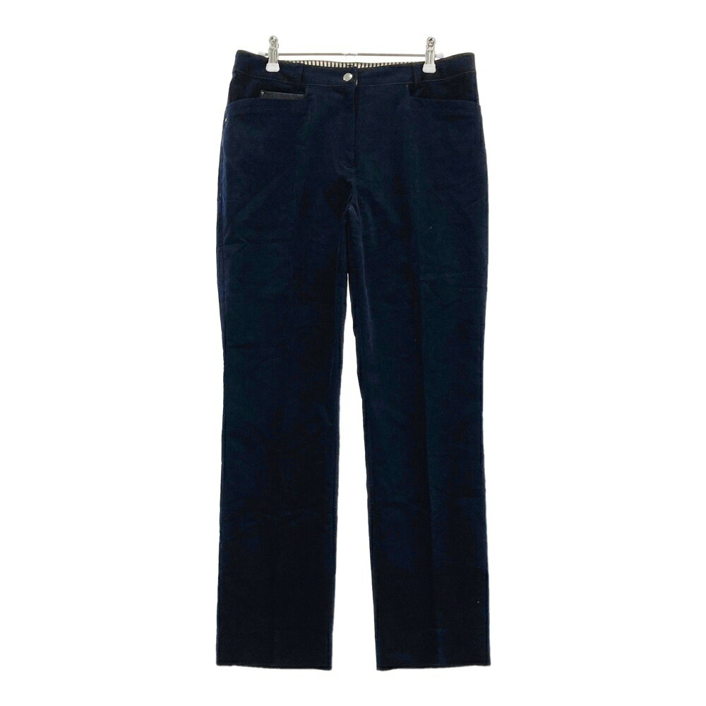 LANVIN SPORT ランバン スポール 蓄熱 ストレッチパンツ ネイビー系 42 【中古】ゴルフウェア レディース