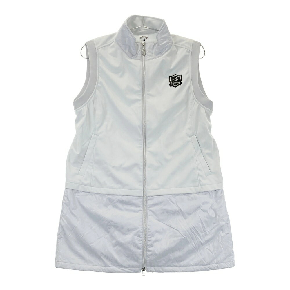 HONMA ホンマゴルフ 中綿 ジップベスト チュニック丈 総柄 グレー系 【中古】ゴルフウェア レディース