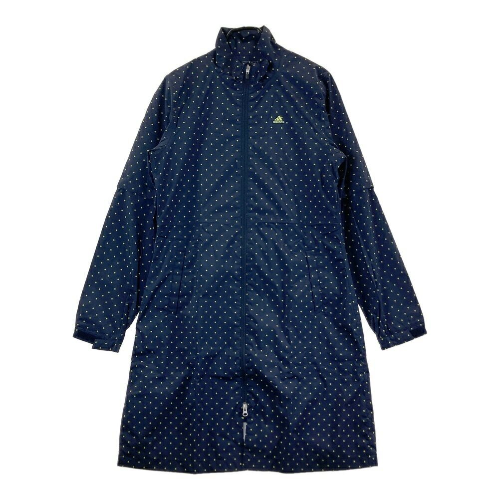ADIDAS GOLF アディダスゴルフ A04166 2WAY レインワンピース ドット 総柄 ネイビー系 OT 【中古】ゴルフウェア レディース