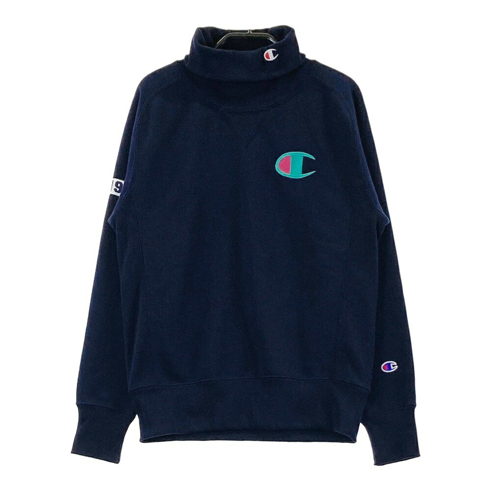 CHAMPION GOLF チャンピオンゴルフ タートルネック 裏起毛 トレーナー ネイビー系 SMALL 【中古】ゴルフウェア レディース