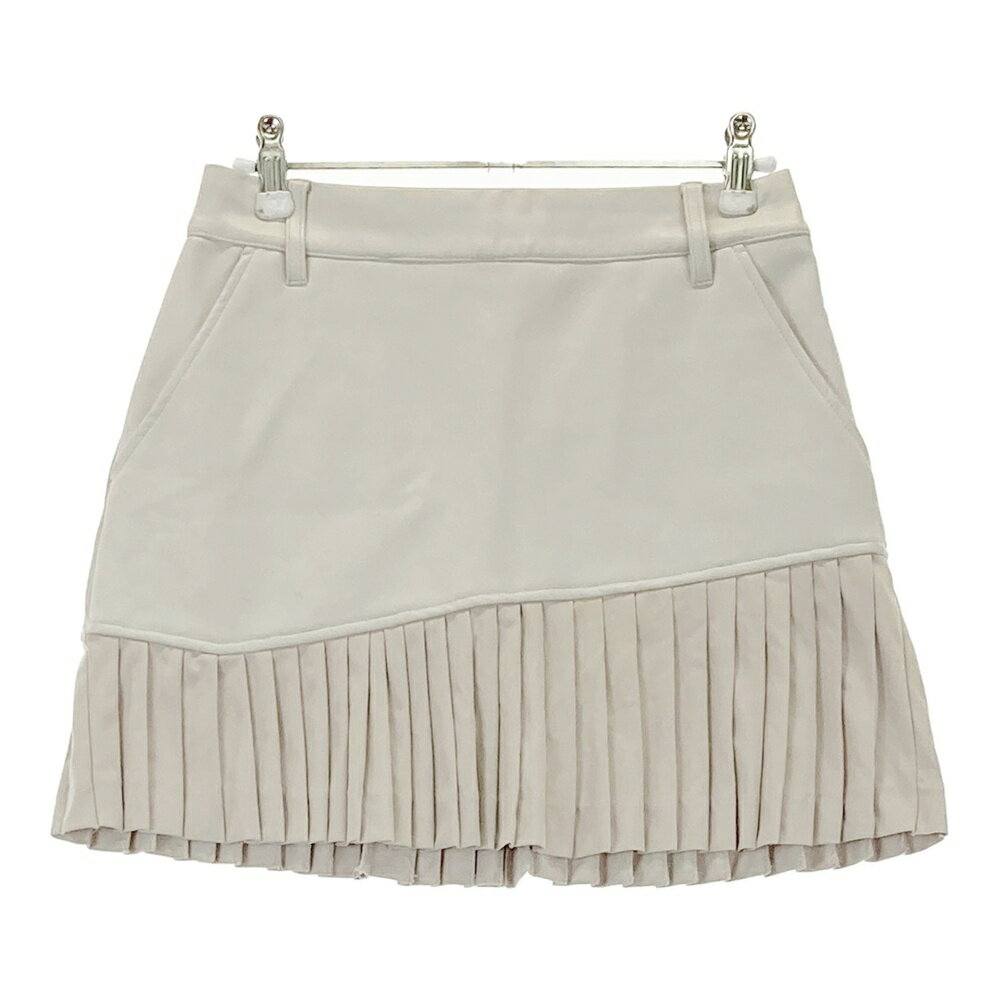 JUN&ROPE ジュン アンド ロペ フェイクレザー プリーツスカート ベージュ系 XS 【中古】ゴルフウェア ..