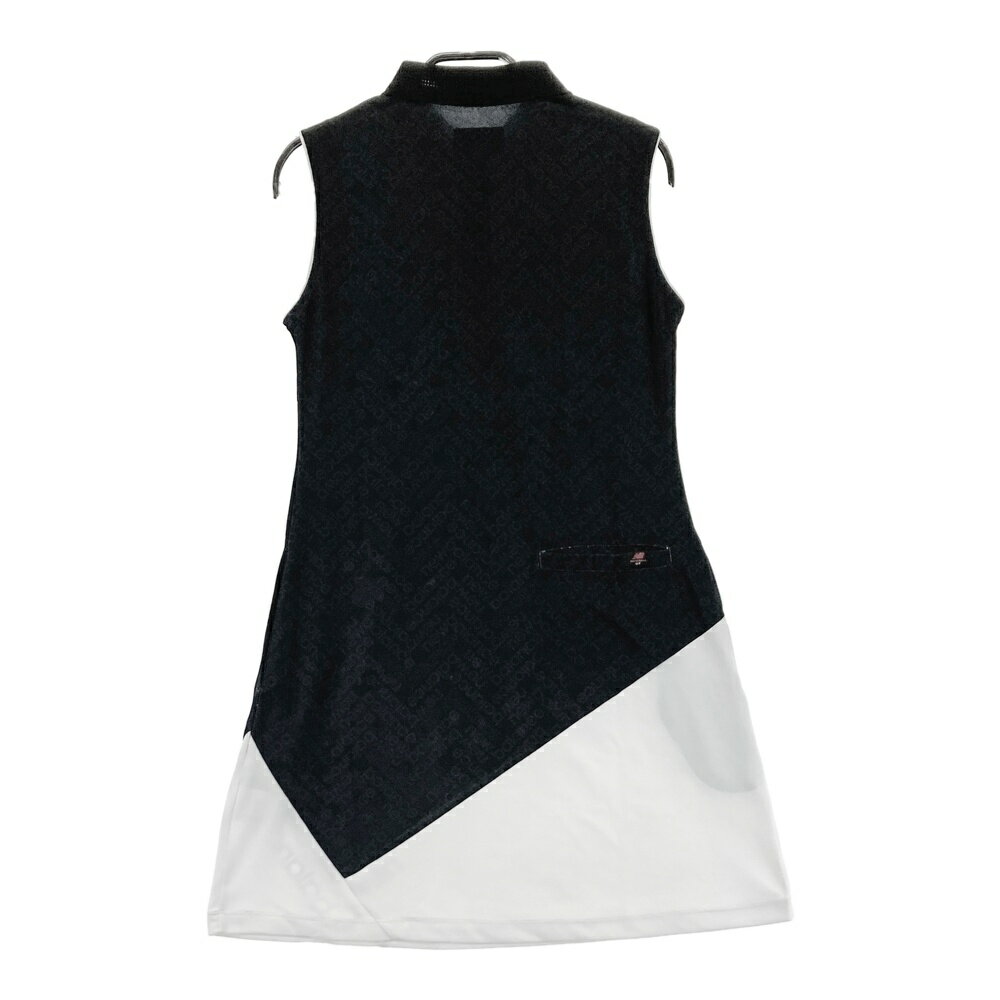 NEW BALANCE GOLF ニューバランス デザイン切替 ノースリーブワンピース ブラック系 0 【中古】ゴルフウェア レディース