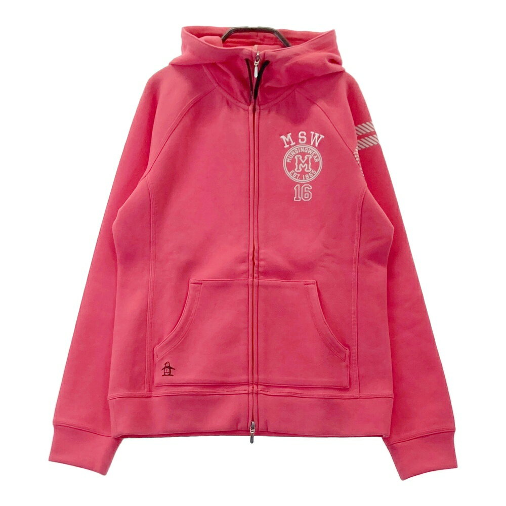 MUNSING WEAR マンシングウェア スウェットジップパーカー ピンク系 M 【中古】ゴルフウェア レディース